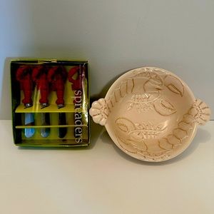 Crab dip bowl and crab handle spreaders(Boston Warehouse)